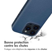 Accezz Coque arrière en cuir avec MagSafe Apple iPhone 16 Pro - Nightfall Blue