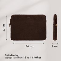 Selencia Housse laptop teddy 13-14 pouces - Choco Brown
