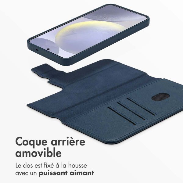 Accezz Étui de télephone portefeuille en cuir 2-en-1 avec MagSafe Samsung Galaxy S25 Plus - Nightfall Blue