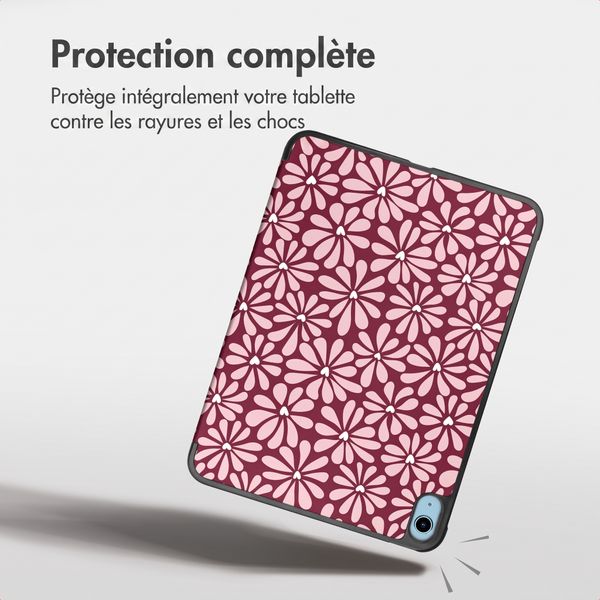 imoshion Coque tablette Design Trifold Apple iPad 11 (2025) 11 pouces A16 / iPad 10 (2022) 10.9 pouces - Bloom Love Blush