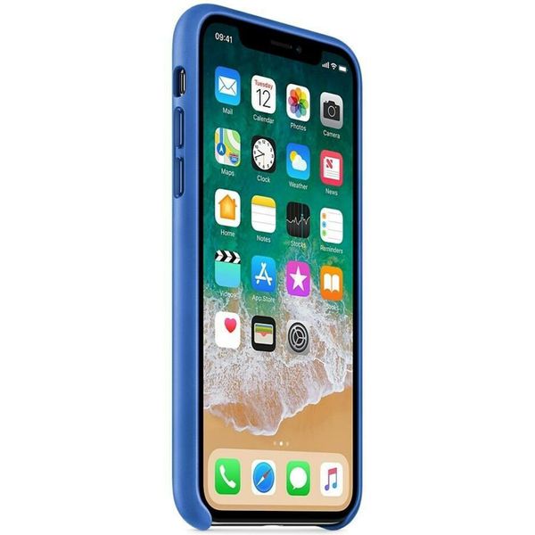 Apple Coque Leather Apple iPhone X - Electric Blue