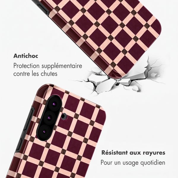 Selencia Coque arrière Vivid Samsung Galaxy A36 / A56 - Check This Burgundy