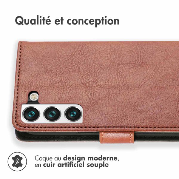 imoshion Étui de télephone portefeuille de luxe Samsung Galaxy S22 - Marron