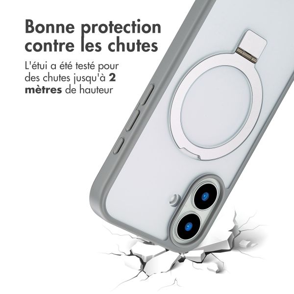 Accezz Coque Ring Stand avec MagSafe Apple iPhone 16 - Gris