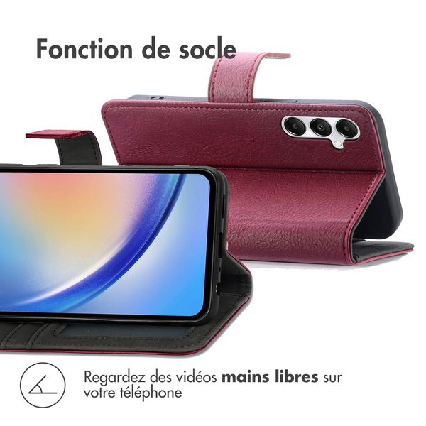 imoshion Étui de télephone portefeuille de luxe Samsung Galaxy A35 - Bordeaux