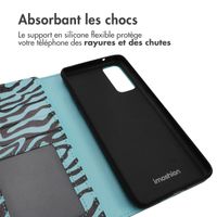 imoshion Étui de télephone portefeuille Design Samsung Galaxy S20 FE - Black Blue Stripes