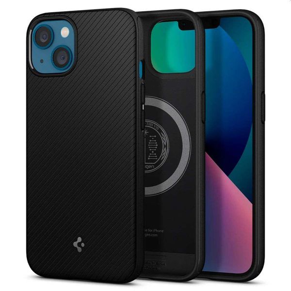 Spigen Coque arrière MagSafe Armor Apple iPhone 13 - Noir