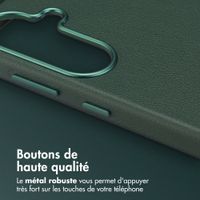 Accezz Coque arrière en cuir avec MagSafe Samsung Galaxy S26 - Cedar Green