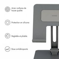 Accezz Support de tablette pliable pour bureau - Support pour tablette / ordinateur portable 13 pouces - Argent