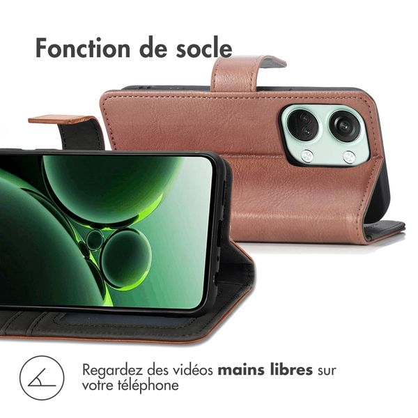 imoshion Étui de télephone portefeuille de luxe OnePlus Nord 3 - Marron