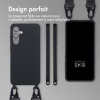 Selencia Coque silicone avec cordon amovible Samsung Galaxy S25 FE - Noir