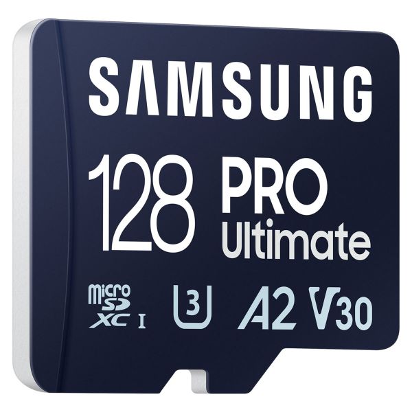 Samsung PRO Ultimate microSD - 128GB - Inclus un adaptateur SD - UHS-I/U3/Full HD/4K UHD