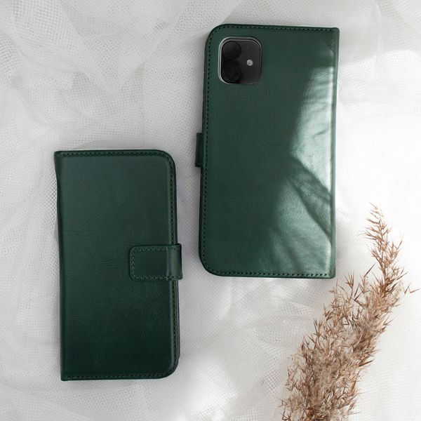 Selencia Étui portefeuille en cuir véritable Samsung Galaxy A51 - Vert