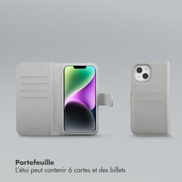 Selencia Étui portefeuille amovible Olyn avec MagSafe Apple iPhone 14 / 13 - Gris