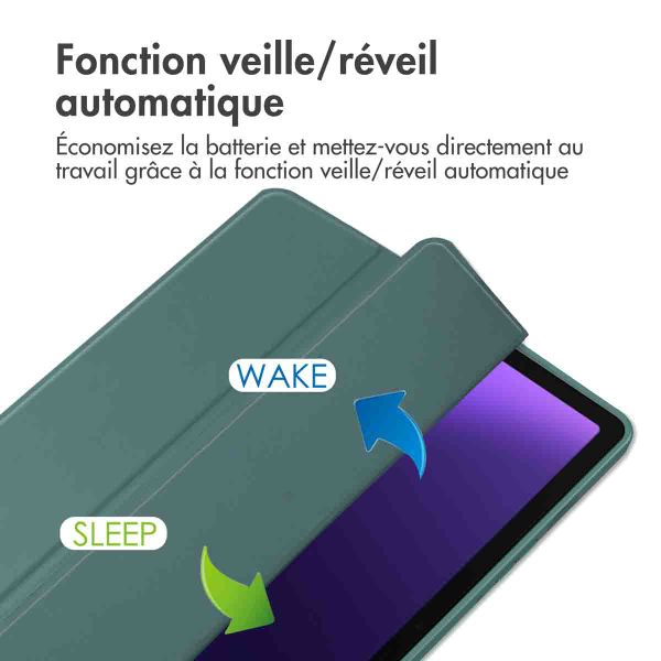 imoshion Coque tablette rigide Trifold Samsung Galaxy Tab S9 11.0 pouces / Tab S10 FE / S9 FE 10.9 pouces - Vert