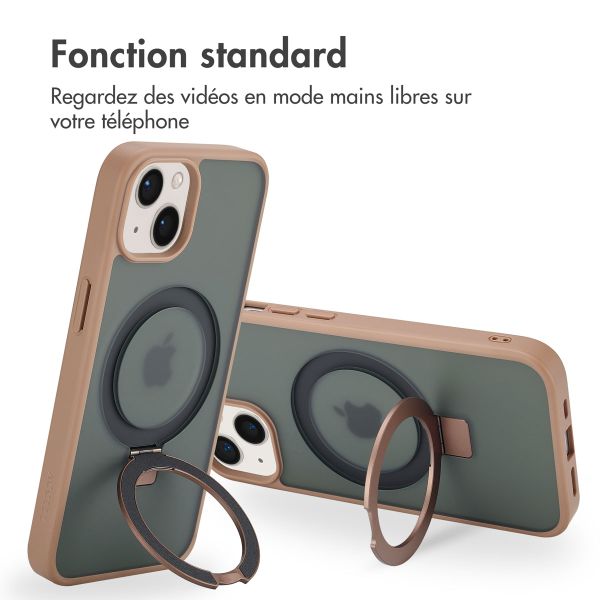 Accezz Coque Ring Stand avec MagSafe Apple iPhone 14 - Marron