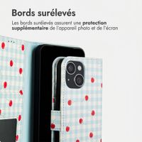 imoshion Étui de télephone portefeuille Design Apple iPhone 15 - Cherry Check