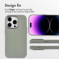 Accezz Coque arrière en cuir avec MagSafe Apple iPhone 14 Pro - Light Grey