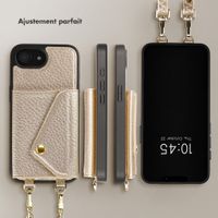 Selencia Coque de télephone Sera avec cordon et porte-cartes enveloppe Apple iPhone 17e / 16e - Champagne