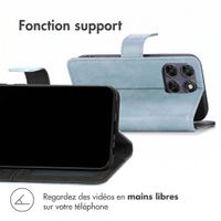 imoshion Étui de télephone portefeuille de luxe Motorola Moto G77 / G67 - Bleu clair