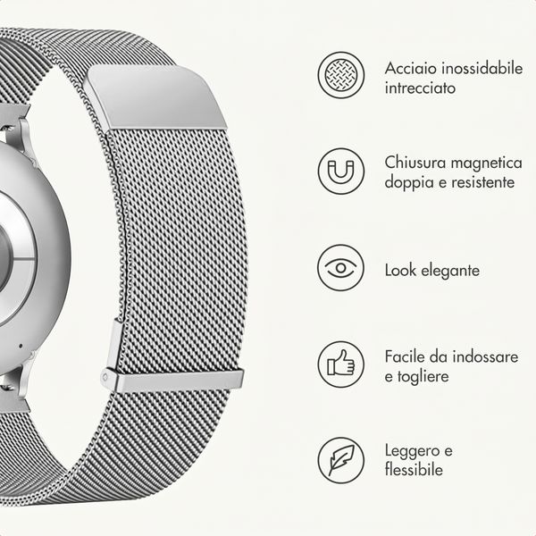 imoshion Bracelet magnétique milanais  - Connexion universelle 20 mm - Argent