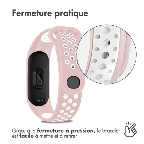 imoshion Bracelet sport silicone Xiaomi Mi Band 5 / 6 - Pink & White
