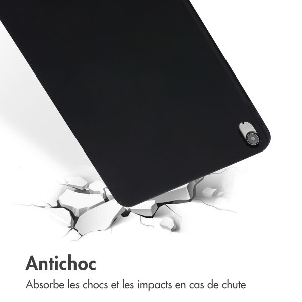 Accezz Coque Liquid Silicone avec porte-stylet Apple iPad Air 11 pouces (2026) M4 / (2025) M3 / (2024) M2 / Air 5 (2022) / Air 4 (2020) - Noir