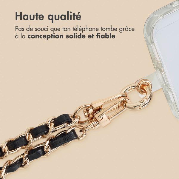 imoshion Ensemble de cordons de téléphone en cuir PU – Noir
