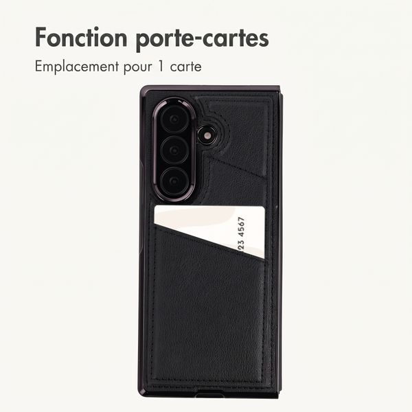 imoshion Étui arrière MagSafe en cuir synthétique avec porte-cartes Samsung Galaxy Z Fold 8 Ultra - Noir
