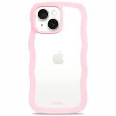 Holdit Coque Wavy Apple iPhone 17e / 16e / 15 / 14 / 13 - Transparent / Pink