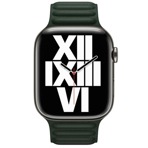 Apple Bracelet Leather Link Apple Watch | 38/40/41/42 mm - Taille M/L - Sequoia Green