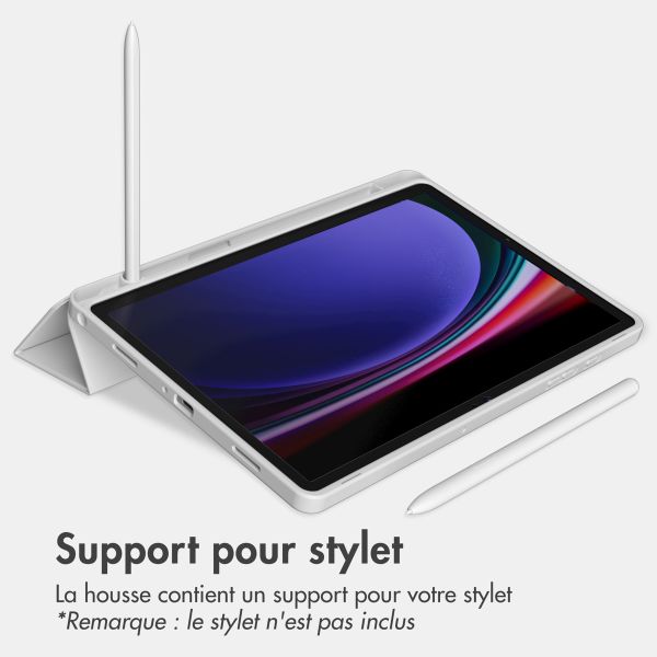 Accezz Coque tablette portefeuille Smart Silicone Samsung Galaxy Tab A9 Plus - Gris
