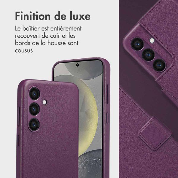 Accezz Étui de télephone portefeuille en cuir 2-en-1 avec MagSafe Samsung Galaxy S24 - Heath Purple