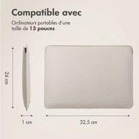 Accezz Leather Pochette ordinateur le Apple MacBook 13 pouces - Beige