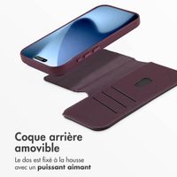 Accezz Étui de télephone portefeuille en cuir 2-en-1 avec MagSafe Apple iPhone 17 Pro - Heath Purple