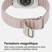 imoshion Bracelet magnétique en cuir synthétique Apple Watch | 44/45/46/49 mm - Beige