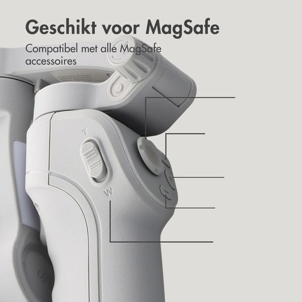 Selencia Stabilisateur Gimbal avec éclairage LED - Suivi intelligent - Trépied - Cosy Grey