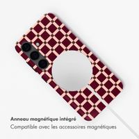 Selencia Coque arrière Vivid avec MagSafe Samsung Galaxy S24 - Check This Burgundy