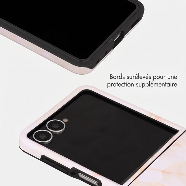 Selencia Coque arrière Vivid avec MagSafe Samsung Galaxy Z Flip 8 - Golden Beige Marble