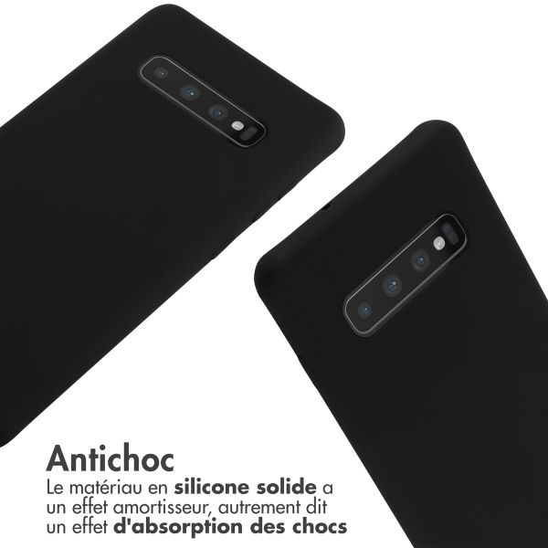 imoshion Coque en silicone avec cordon Samsung Galaxy S10 Plus - Noir