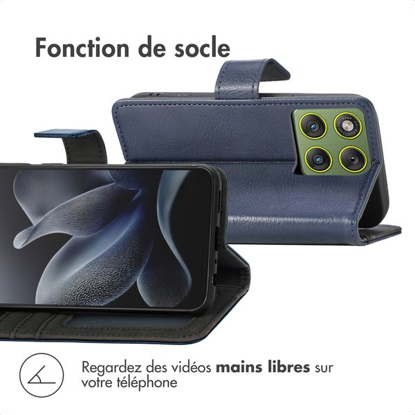 imoshion Étui de télephone portefeuille de luxe Motorola Edge 70 - Bleu foncé