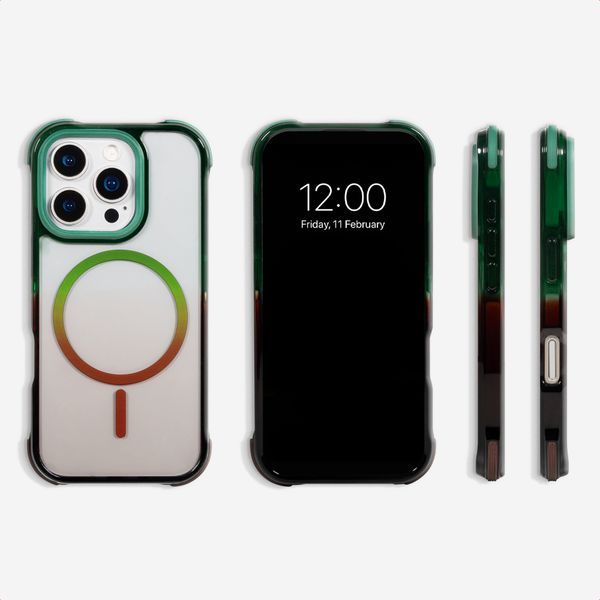 Selencia Coque arrière MagSafe Gradient Apple iPhone 16 Pro - Vert / Brun