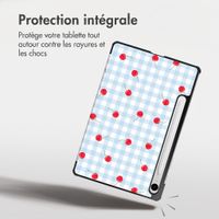 imoshion Coque tablette Design Trifold Samsung Galaxy Tab S9 11.0 pouces / S10 Lite / S10 FE / S9 FE 10.9 pouces - Cherry Check