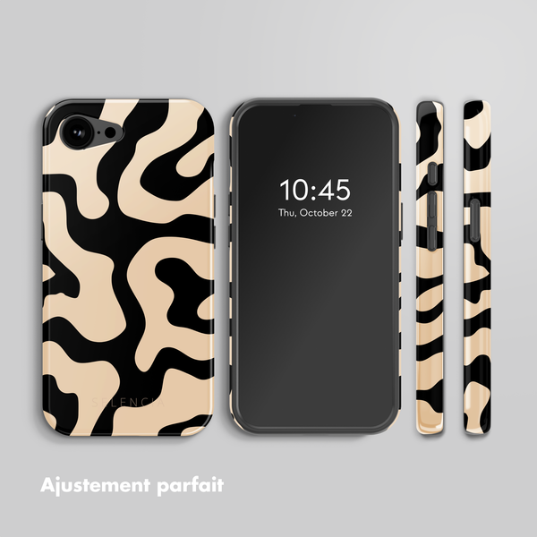Selencia Coque arrière Vivid avec MagSafe Apple iPhone 17e / 16e - Art Wave Black