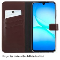 Selencia Étui portefeuille en cuir véritable Samsung Galaxy A17 (5G) / (4G) - Marron