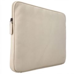 Accezz Pochette ordinateur Leather avec fermeture éclair 13-14 pouces - Beige