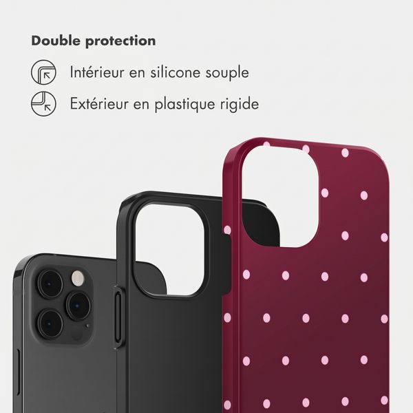 Selencia Coque arrière Vivid Apple iPhone 12 (Pro) - Happy Dots Burgundy