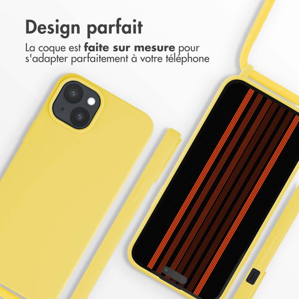 imoshion Coque en silicone avec cordon Apple iPhone 15 Plus - Jaune