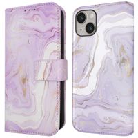 imoshion Étui de télephone portefeuille Design Apple iPhone 14 - Purple Marble
