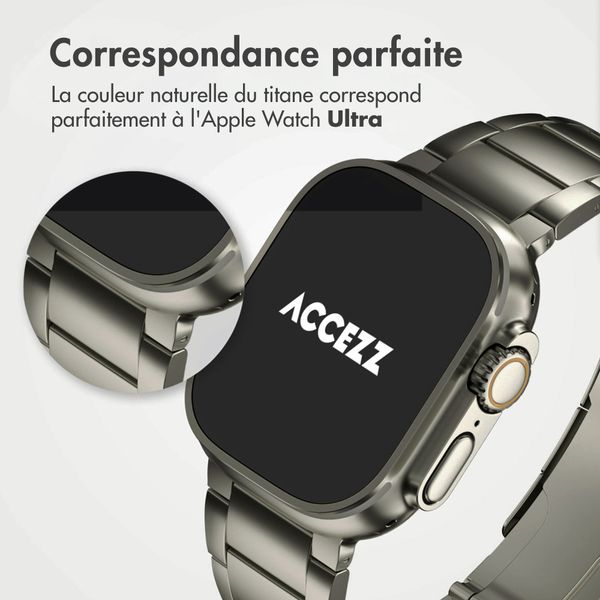 Accezz Bracelet en acier Titane mat Apple Watch | 44/45/46/49 mm - Titanium